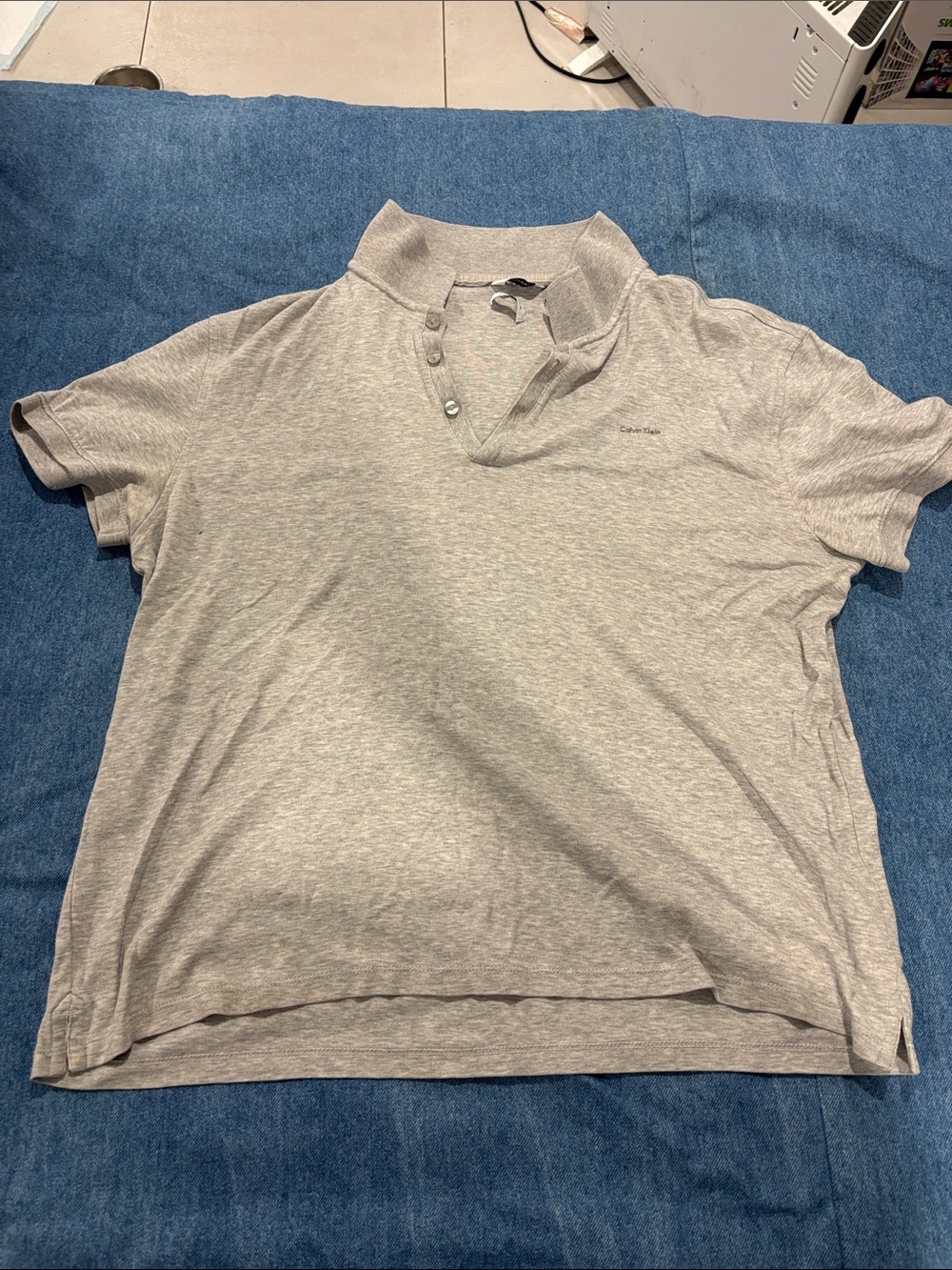 Calvin Klein Men’s Heather Gray Short-Sleeve Polo